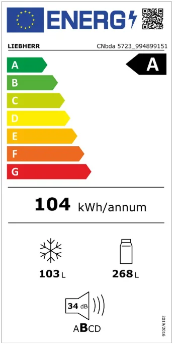 Combina frigorifica Liebherr CNbda 5723 Plus, NoFrost, EasyFresh, 60 cm, 371 l, EasyTwist-Ice, SuperCool, DuoCooling, Clasa A, BlackSteel [4]