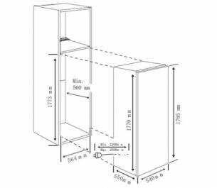 CONGELATOR INCORPORABIL HEINNER HFF-BIM212NFCE++, NO FROST, 212 L, CLASA E, FUNCȚIONARE CONVERTIBILĂ FRIGIDER/CONGELATOR, DISPLAY CU LEDURI  ÎN INTERIOR, CONTROL ELECTRONIC, LUMINĂ LED, ALARMĂ UȘA DES [2]