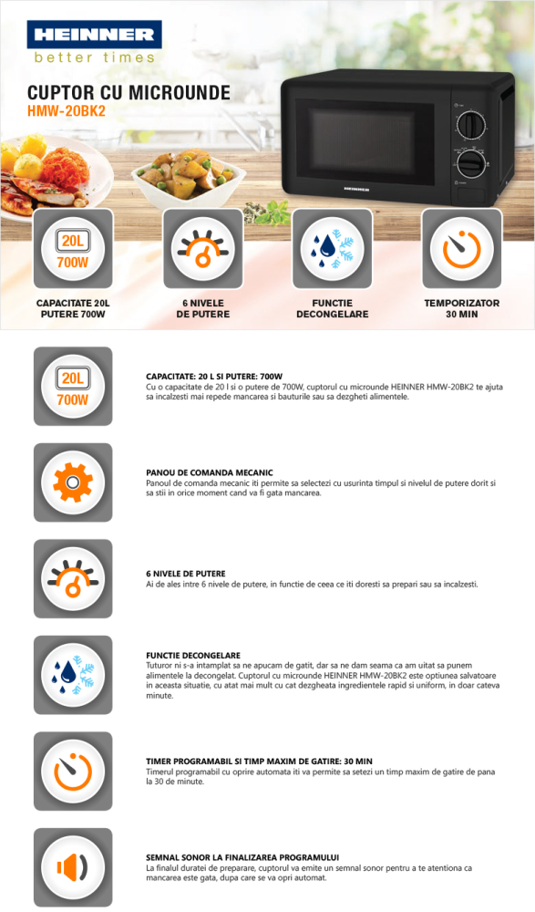 CUPTOR CU MICROUNDE HEINNER HMW-20BK2 [3]