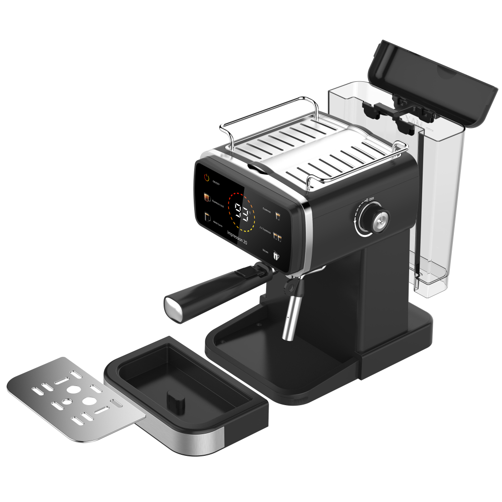 ESPRESSOR SAMUS IMPRESSION 20, 20 BARI, 5 OPTIUNI CAFEA, TOUCH CONTROL, REZERVOR APA 1.5L, 1350W, ECRAN AFISARE TEMPERATURA APA, SISTEM ELECTRONIC DE INCALZIRE, NEGRU [5]