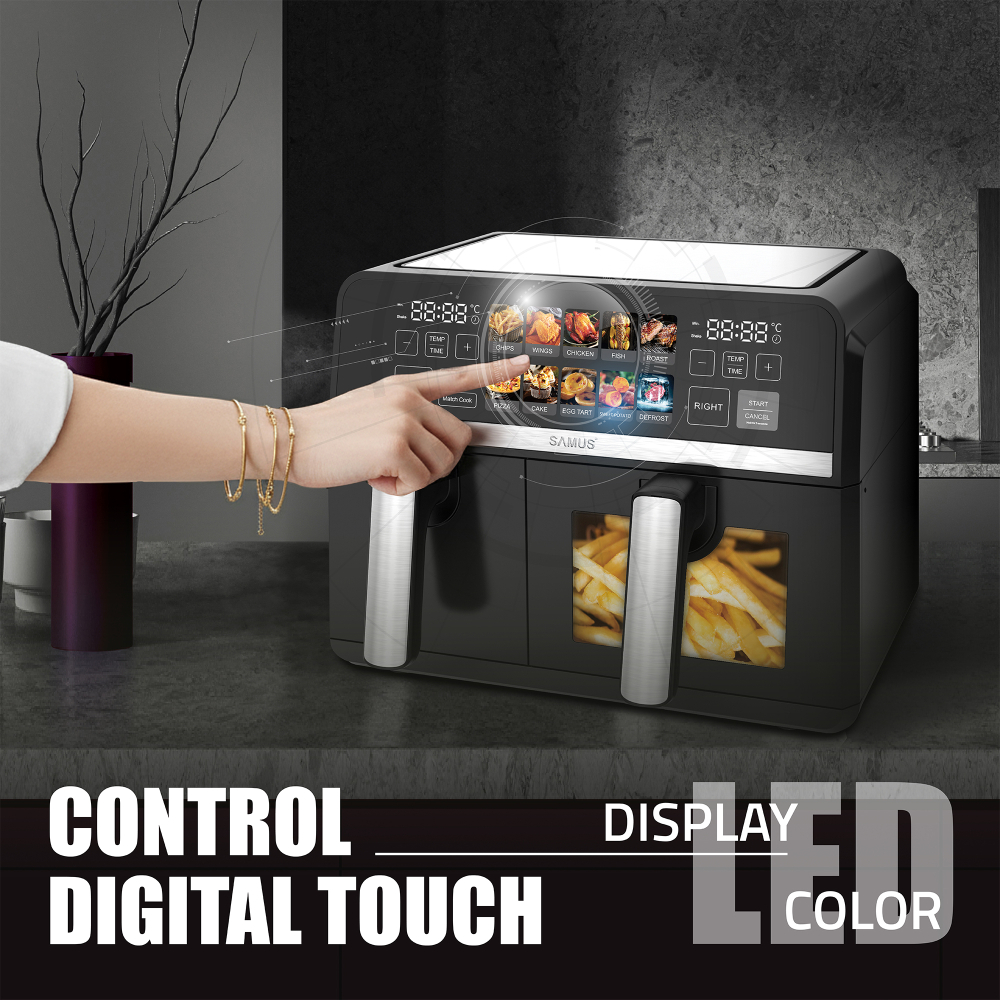 FRITEUZA CU AER CALD SAMUS AF9DUO-S2600DW, 2600 W, 9 LITRI, TOUCH CONTROL, 10 PROGRAME [7]