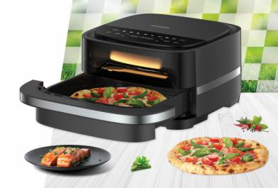 FRITEUZA CU AER CALD SI CUPTOR PIZZA 2 IN 1 HEINNER PIZZA EASTFRY HPAF-B4DC22BK [3]