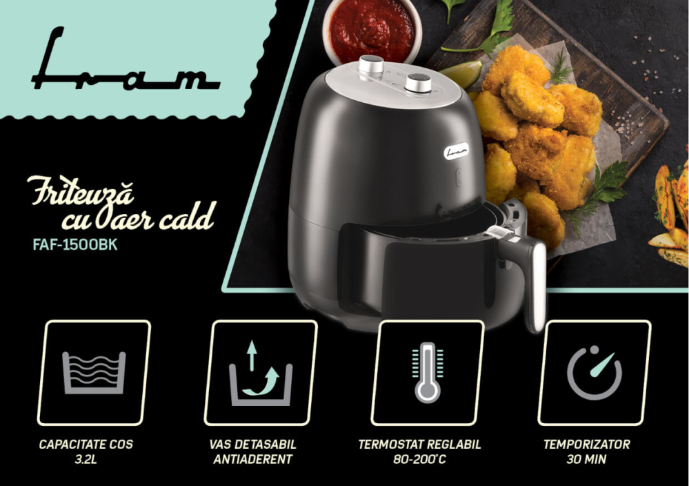 FRITEUZA FRAM AIRFRYER FAF-1500BK [3]