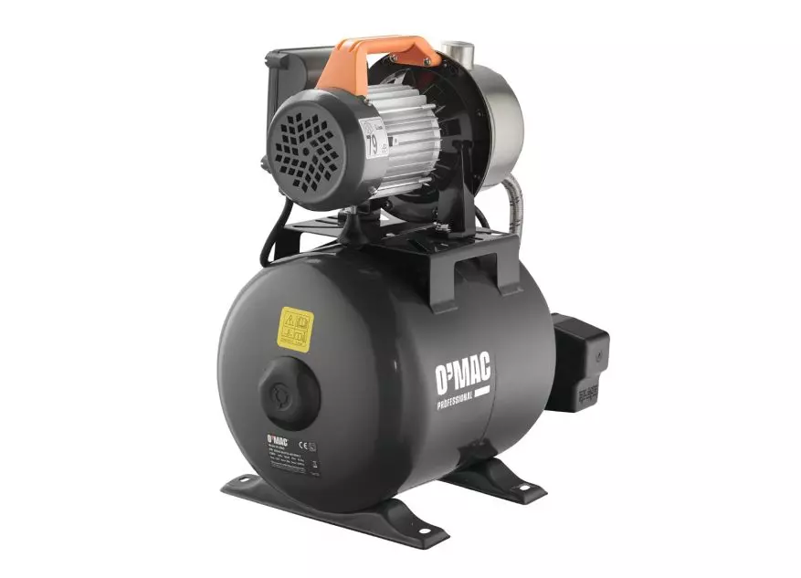 Hidrofor O-Mac HD 8000, cu pompa autoamorsanta din inox + vas 19 L + presostat + manometru + racord flexibil antivibrant + racord 5 cai, 800 W,negru [2]