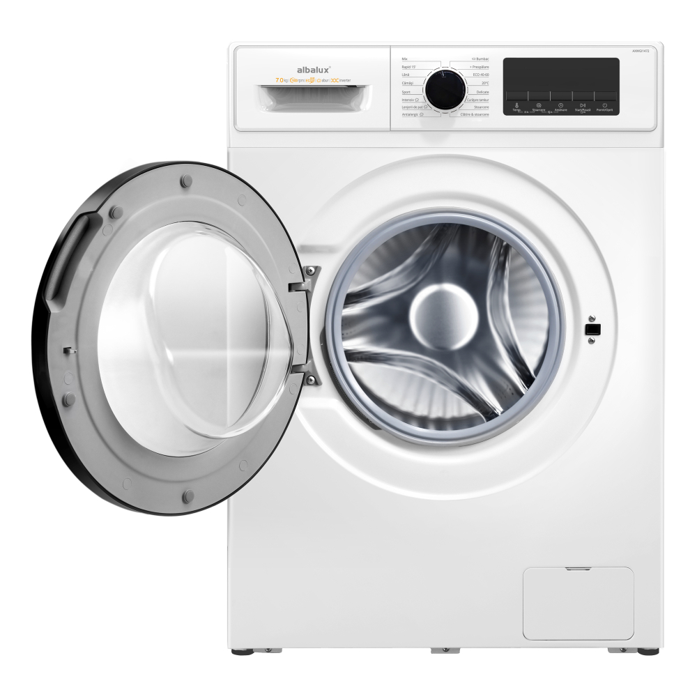 MASINA DE SPALAT RUFE ALBALUX AXWGI1472, 7 KG, MOTOR INVERTER, 1400 ROTATII, 16 PROGRAME, CLASA ENERGETICA A-10%, ADAUGARE RUFE, SPALARE CCU ABURI, SUPER RAPID, BLOCARE ACCES COPII, ALB [2]