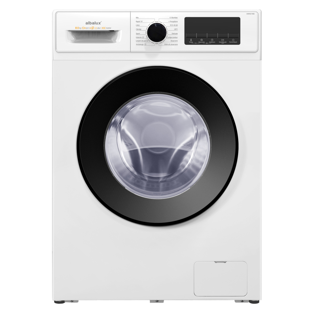 MASINA DE SPALAT RUFE ALBALUX AXWGI1482, 8 KG, MOTOR INVERTER, 16 PROGRAME, 1400 ROTATI, CLASA ENERGETICA A-10%, ADAUGARE RUFE, CONTROL ANTISPUMA, BLOCARE ACCES COPII, ALB [3]