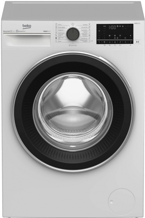 Masina de spalat rufe Beko B5WFU78418WB, 8 kg, 1400 RPM, AquaTech, HomeWhiz, Remote Control, SteamCure, AddXtra, Motor ProSmart Inverter,Downloaded Program, Clasa A,Alb [1]