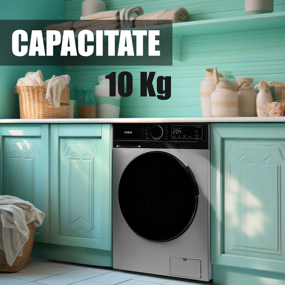 MASINA DE SPALAT RUFE SAMUS WSADI-10145DS, CAPACITATE 10 KG, 15 PROGRAME, VITEZA DE CENTRIFUGARE 1400 ROT/MIN, CLASA ENERGETICA A, GRI [2]