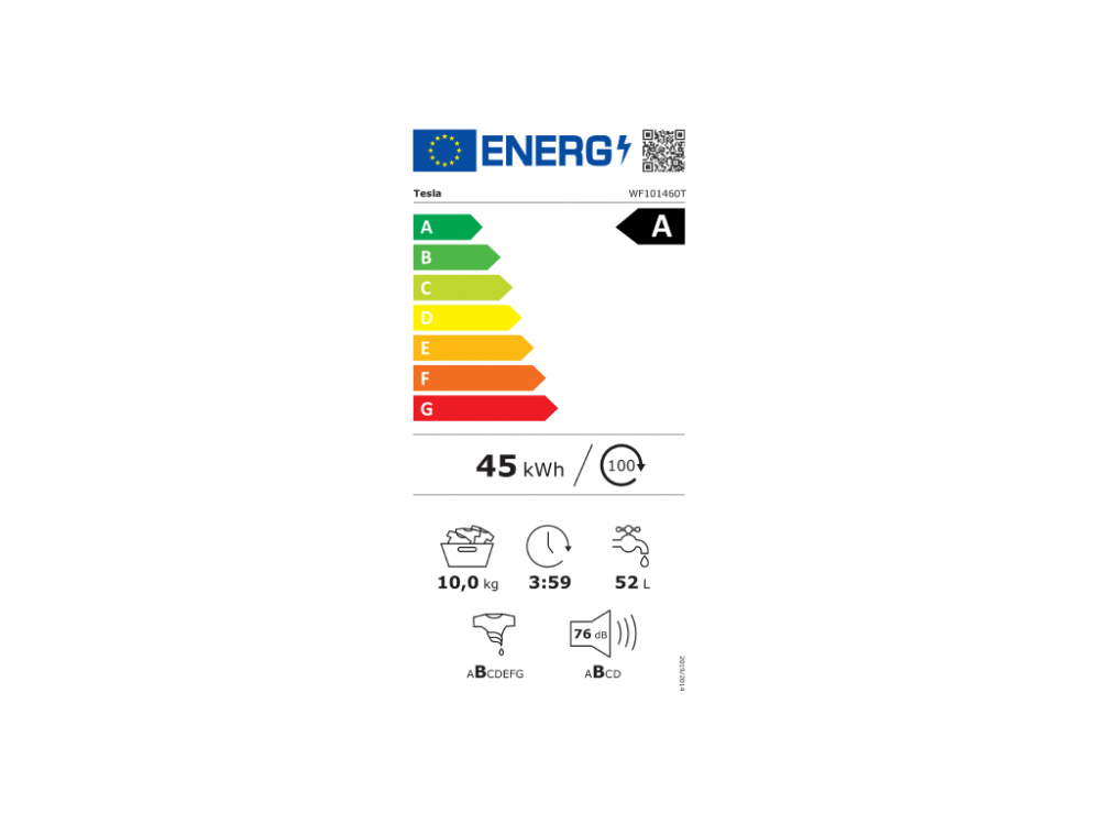 Masina de spalat rufe Tesla WF101460T, 10 kg, 1400 RPM, Clasa A, Inverter, Spin Speed, Sistem Child Lock, Delay Start, LED, Alb [3]