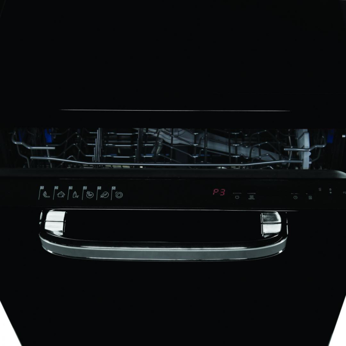 Masina de spalat vase Fram FDW-VRR606BKE++, 12 seturi, 6 programe, Clasa E, Display LED, Pornire intarziata, Aquastop, 60 cm, Clasa E,negru [6]