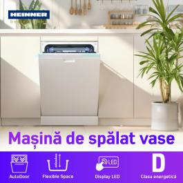 MASINA DE SPALAT VASE INCORPORABILA HEINNER HDW-BIM45710AD+++, 10 SETURI, 7 PROGRAME, DISPLAY LED, AUTO-DOOR OPENING, AQUASTOP, CLASA D, 45 CM [2]