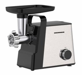 MAȘINĂ DE TOCAT HEINNER MEATMASTER HMG-2100SS3, 2100W, ACCESORIU ROȘII, KIBBE ȘI CÂRNAȚI, CAPACITATE TOCARE 1.8 KG/MIN, 2 VITEZE, 3 SITE METALICE, CUȚIT INOX, FUNCȚIE REVERSE, NEGRU/INOX [3]