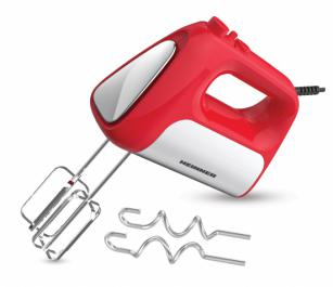 MIXER DE MÂNĂ HEINNER HM-DC500RD, 500W, MOTOR DC, 6 VITEZE + TURBO, ROȘU CU DECORAȚIUNI INOX [3]
