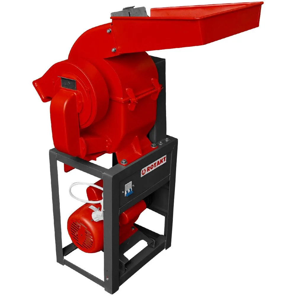 Moara electrica cu ciocanele si valt Rotakt ROMCF-21QIIC,1800 W,2800 rpm,5 ciocanele,3 site,capacitate maxima de macinare 220 kg/h,Rosu [2]