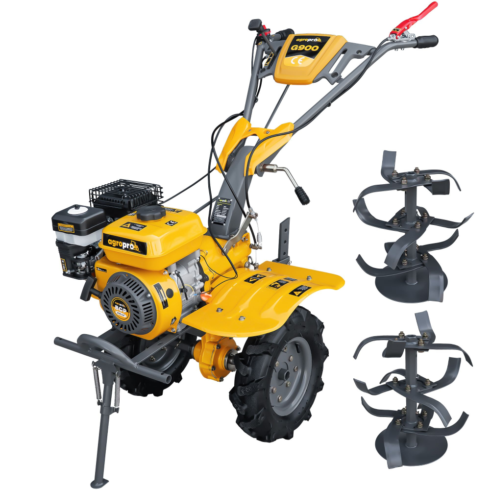MOTOCULTOR AGROPRO G900, MOTOR 8 CP, BENZINĂ, 2+1 VITEZE, LĂȚIME DE LUCRU 65–95 CM, FREZE, ROȚI CAUCIUC 4.00×8 [3]