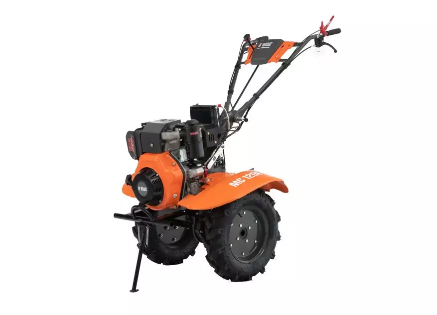 Motocultor diesel O-Mac MC 120E-D, putere 12 CP, 8.9 KW, 418 CC, motor 4 timpi, 2+1 viteze, 65 - 120 cm latime lucru, 10 - 36 cm adancime lucru, contine: freze + roti cauciuc [4]