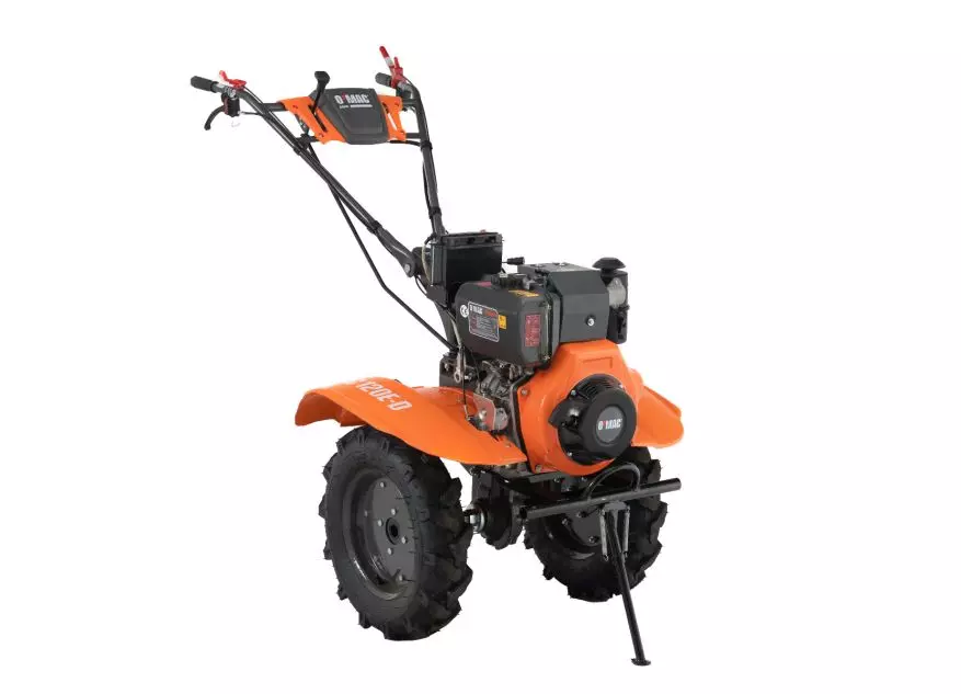 Motocultor diesel O-Mac MC 120E-D, putere 12 CP, 8.9 KW, 418 CC, motor 4 timpi, 2+1 viteze, 65 - 120 cm latime lucru, 10 - 36 cm adancime lucru, contine: freze + roti cauciuc [3]