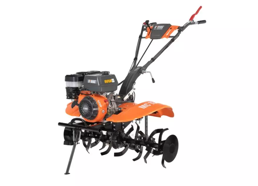 Motocultor pe benzina O-Mac MC 130, putere 13 CP, 9.6 KW, 389 CC, motor 4 timpi, 2+1 viteze, 65 - 120 cm latime lucru, 10 - 36 cm adancime lucru, contine: freze + roti cauciuc [3]