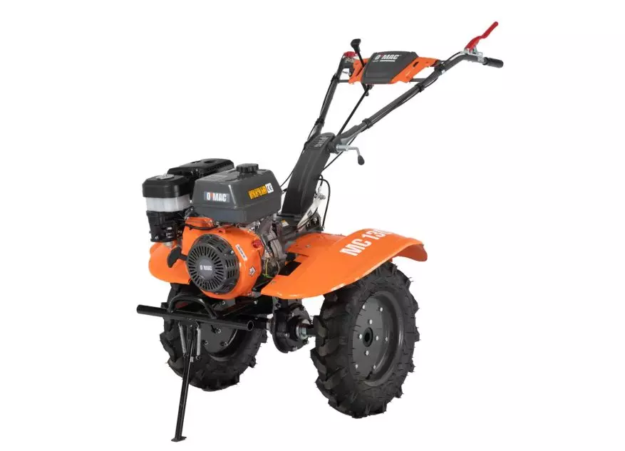 Motocultor pe benzina O-Mac MC 130, putere 13 CP, 9.6 KW, 389 CC, motor 4 timpi, 2+1 viteze, 65 - 120 cm latime lucru, 10 - 36 cm adancime lucru, contine: freze + roti cauciuc [2]