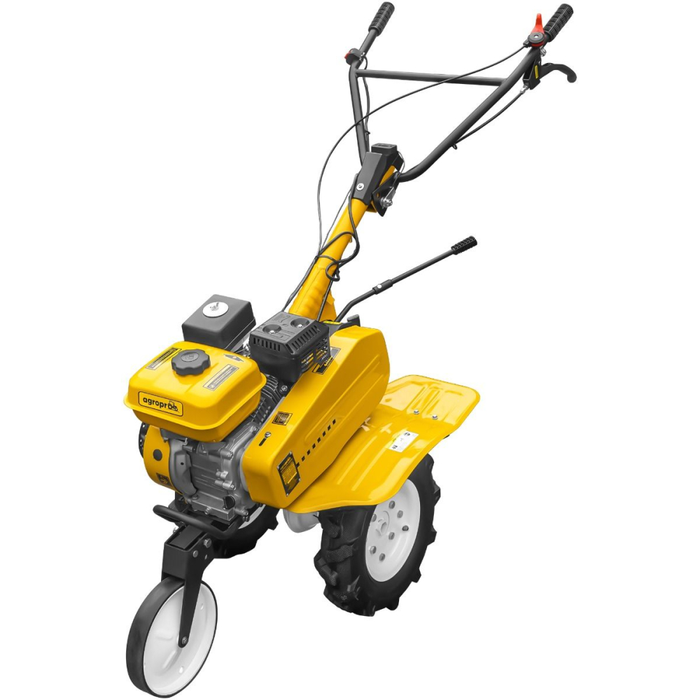 MOTOSAPĂ AGROPRO HS 500, MOTOR 7 CP, 2+1 VITEZE, LĂȚIME DE LUCRU 90–120 CM, FREZE, ROȚI CAUCIUC 4.00×8, ROATĂ FRONTALĂ, TAHOMETRU [2]