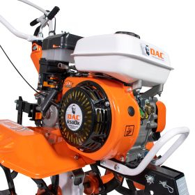 Motosapa pe benzina Ruris Dac 6500K, putere 7 CP, 208 CC, 4 timpi, 2+1 viteze, 29 cm adancime lucru, 83 cm latime lucru,contine roti cauciuc, portocaliu [4]