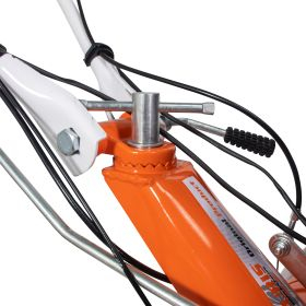 Motocultor pe benzina Ruris 915K + roti cauciuc 5.00-12+rarita+set contragreutati 20kg 15 CP, portocaliu [6]