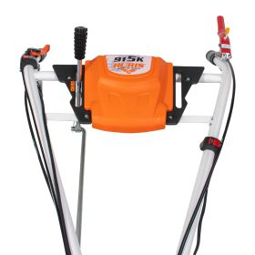 Motocultor pe benzina Ruris 915K + roti cauciuc 5.00-12+rarita+set contragreutati 20kg 15 CP, portocaliu [4]