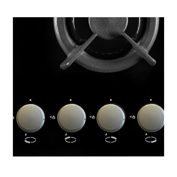 Plita incorporabila Hansa BHGI63112035, Gaz, 4 arzatoare, Aprindere electrica, 60 cm, Sticla neagra [2]