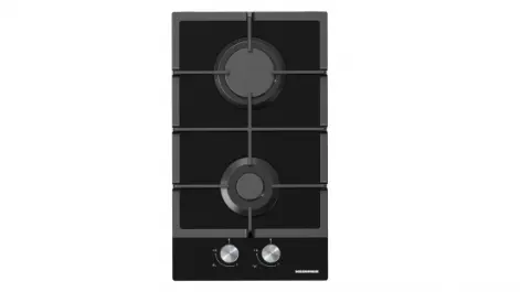 PLITĂ INCORPORABILĂ HEINNER HBH-M302FGBK, GAZ, 2 ARZĂTOARE, GRĂTAR FONTĂ, APRINDERE ELECTRICĂ, DISPOZITIV DE SIGURANȚĂ, 30 CM, STICLĂ NEAGRĂ [2]