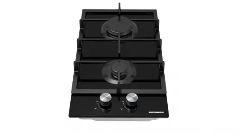 PLITĂ INCORPORABILĂ HEINNER HBH-M302FGBK, GAZ, 2 ARZĂTOARE, GRĂTAR FONTĂ, APRINDERE ELECTRICĂ, DISPOZITIV DE SIGURANȚĂ, 30 CM, STICLĂ NEAGRĂ [3]
