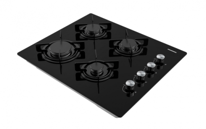 Plita incorporabila Heinner HBH-M402IEGBK, Gaz, 4 arzatoare, Aprindere electrica, Dispozitiv de siguranta, 60 cm, Sticla neagra [1]