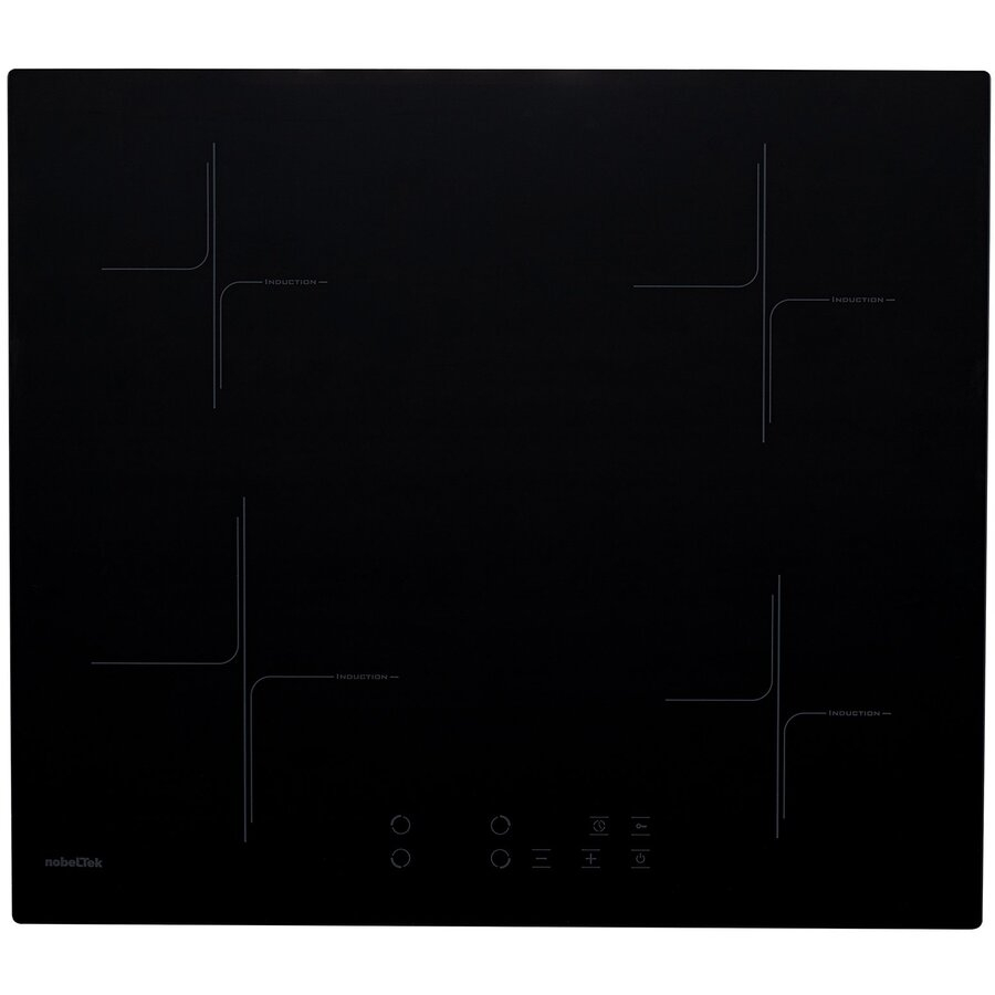 Plita inductie incorporabila NobelTek NHI-85604B, 60 cm, control touch, 4 arzatoare, detectare vase de gatit, timer, 9 trepte de putere, indicator caldura reziduala, child lock, Negru [1]
