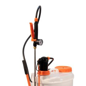 Pompa cu acumulator si actionare manuala Ruris RS 2000, acumulator 12 V 8 Ah, rezervor tip rucsac 20 L, lance metalica telescopica, manometru, alb [3]