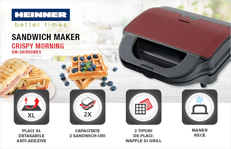 SANDWICH-MAKER HEINNER SM-2H900BKS [3]