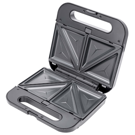 Sandwich-maker 3in1 Daewoo DSM300, Putere 800W, placi neaderente, placi Interschimbabile, sandwich, gofre, grill, indicator luminos incalzire, termostat, maner Cool Touch, clapeta de blocare, negru [4]