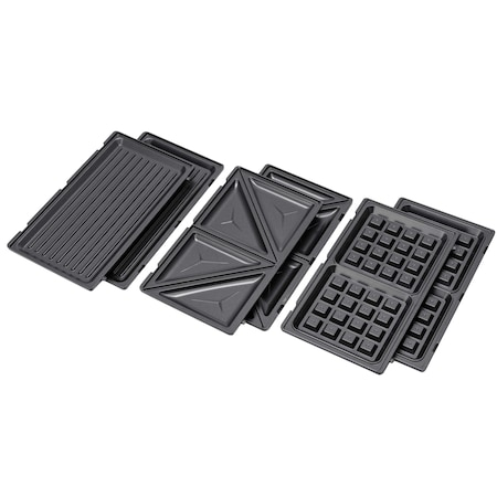 Sandwich-maker 3in1 Daewoo DSM300, Putere 800W, placi neaderente, placi Interschimbabile, sandwich, gofre, grill, indicator luminos incalzire, termostat, maner Cool Touch, clapeta de blocare, negru [5]