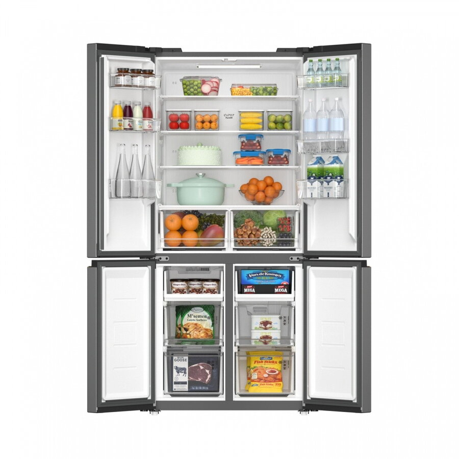 Side by Side Toshiba GR-RF677WI-PMJ(06), volum net total 515L, clasa E, NoFrost, System PureAir, Moisture Zone, Flexible Zone, Origin Inverter, Wi-fi Control, Display Exterior, design Morandi Grey [3]