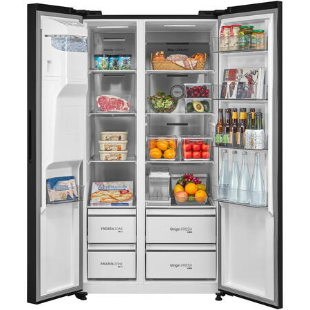 Side by side Toshiba GR-RS755WI-PMJ(05), 568 l, No Frost, Clasa E, Ice Maker 3 in 1, Wifi, Inox/Negru [2]