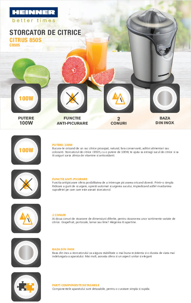 STORCATOR DE CITRICE HEINNER CITRUS 850S [2]
