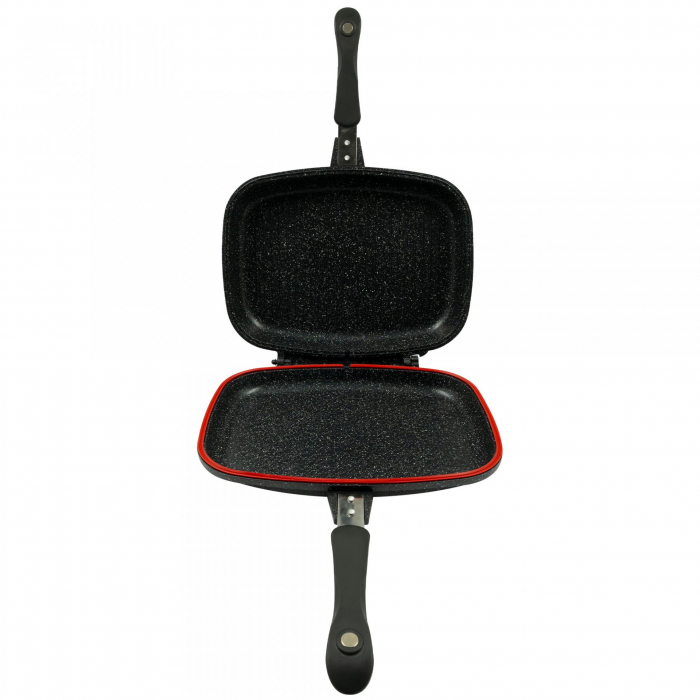 Tigaie grill dublu Samus TOL3232-GC TOLEDO LINE, dreptunghiulara, aluminiu turnat, 32 x 25 x 7 cm, Negru [2]