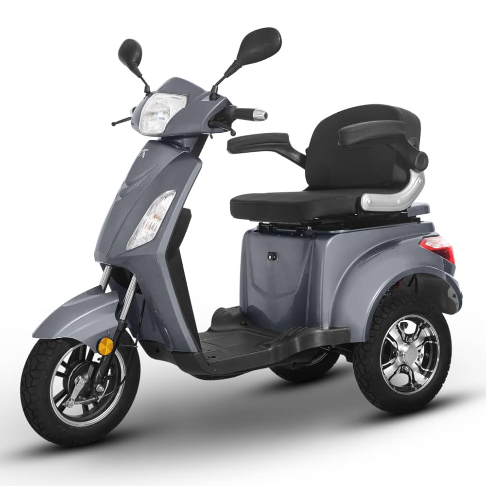 Triciclu electric 1000W, Voltarom VM4 Fara permis, 60V, 20Ah, viteza maxima 25 Km pe ora, Gri, Autonomie 50Km [1]