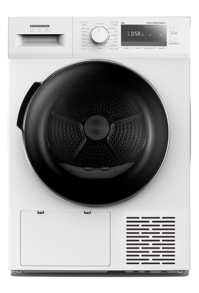 USCATOR DE RUFE CU POMPA DE CALDURA HEINNER HHPD-M9G5PBKD++, CAPACITATE INCARCARE 9KG, CLASA ENERGETICA D, 16 PROGRAME DE USCARE, DISPLAY DIGITAL [1]