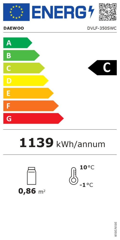 VITRINA FRIGORIFICA DAEWOO DVLF-350SWC, SMART LOW FROST, VOLUM 350L, CLASA ENERGETICA C, 5 RAFTURI METALICE, INTERVAL TEMP. INTRE 0 SI 10?C, MANER INTEGRAT, LUMINA INTERIOR LED, ALB [3]
