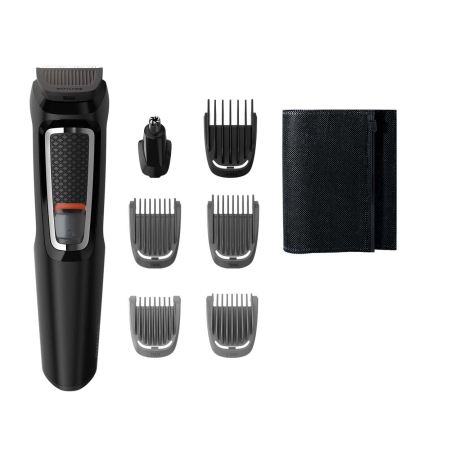 Ingrijire personala - Aparat de tuns barba si parul 7 in 1 PHILIPS Multigroom MG3720/15, Lame cu ascutire, acumulator, 2 piepteni aspect nebarbierit, 2 piepteni barba, 1 pieptene par, Negru