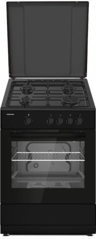 Aragaz - ARAGAZ GAZ HEINNER HFSC-SME66IBK, 60X60CM, 4 ARZATOARE, SUPORT EMAIL, CAPAC METALIC,  APRINDERE ELECTRICA, DISPOZITIV DE SIGURANTA PLITA SI CUPTOR, USA CUPTOR CU GEAM DUBLU, DUZE GPL INCLUSE, TAVA SI