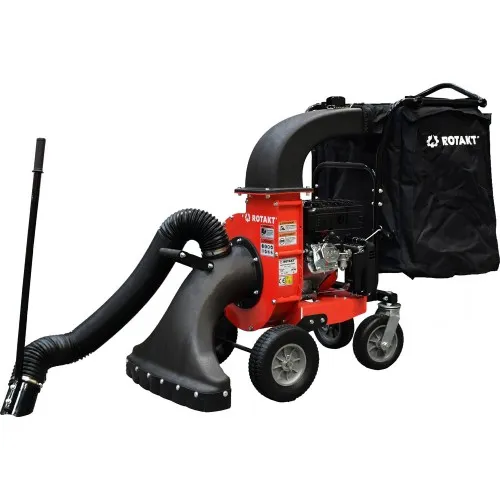 Casa, Gradina & Bricolaj - Aspirator resturi vegetale Rotakt ROAF-08, pe benzina,motor termic,capacitate sac colector 175 l, negru-rosu