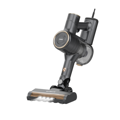 Aspirator vertical - ASPIRATOR VERTICAL 2 IN 1 SAMUS STICKY 61 ECO GOLD LED, PUTERE MOTOR 600 W, PUTERE ASPIRARE 180 W (17 KPA), PERIE MOTORIZATA CU LED-URI, CAPACITATE REZERVOR 800 ML, TIP CYCLONIC, GRI/AURIU