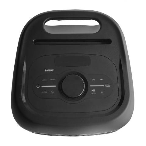 BOXĂ PORTABILĂ ACTIVĂ SAMUS PRIME SOUND 590, 450 W, BLUETOOTH, USB, AUX IN, RADIO FM, FUNCȚIE EXTRA BASS, AFIȘAJ ELECTRONIC LED, NEGRU, MICROFON, TELECOMANDĂ [2]