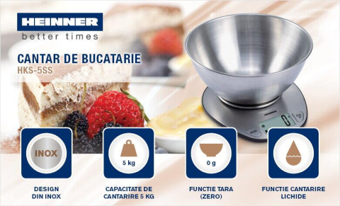 CANTAR DE BUCATARIE CU BOL HEINNER HKS-5SS [2]