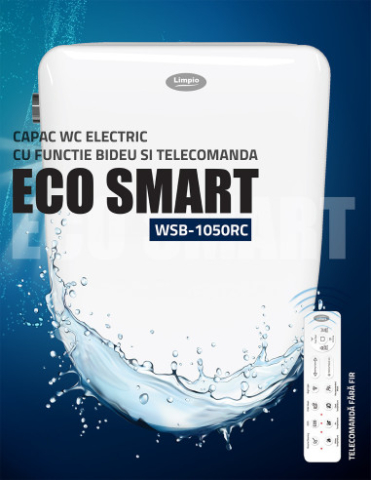 CAPAC WC SMART LIMPIO WSB-1050RC, CU FUNCTIE BIDEU, TELECOMANDA, 1050W, MULTIPLE FUNCTII, INCALZIRE APA, COLAC ANTIBACTERIAL, ALB [2]